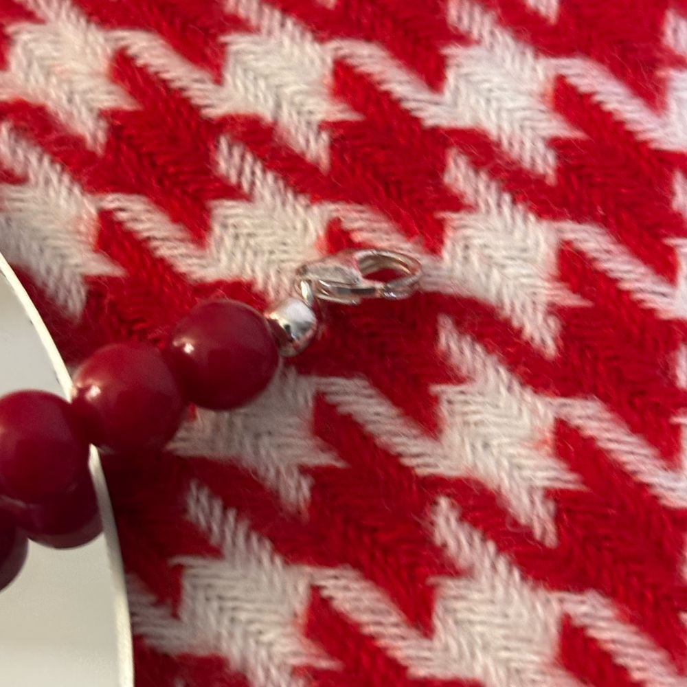Elegant Red Quartzite Beaded Necklace with Coffee Obsidian and Silver Accents - Picture 8 of 11